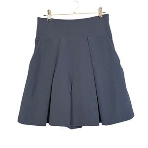 Milly Navy Blue Dressy Skort Side Zip Pockets Large Pleats Size Small
